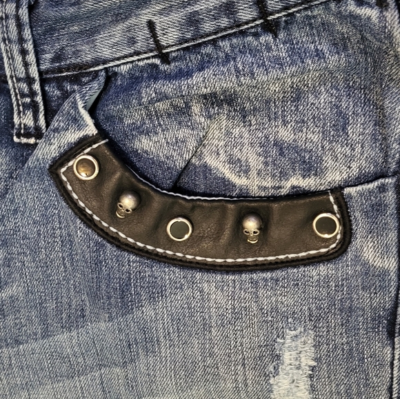 Wooquat 36x32 Men’s Distressed Western Jeans Studded Embroidered Cowboy Bootcut - Picture 5 of 16